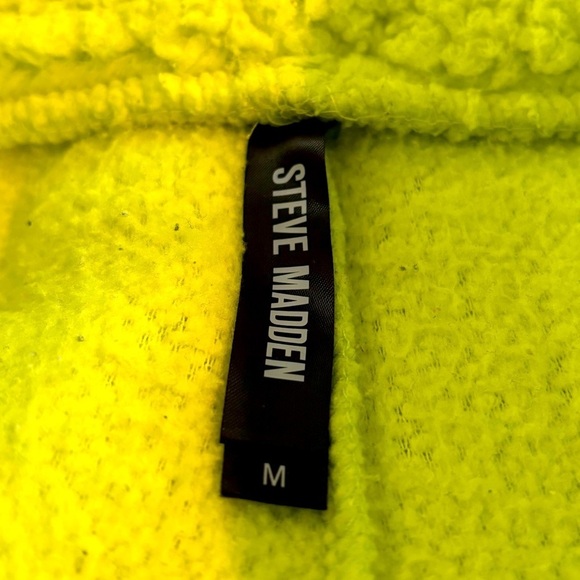 STEVE MADDEN NEON YELLOW CHUCK FLEECE JOGGER SWEATPANTS, SIZE M - Picture 9 of 9